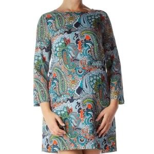 J.CREW knee length lightweIght DRESS PAISLEY PRINT lined SIZE 10